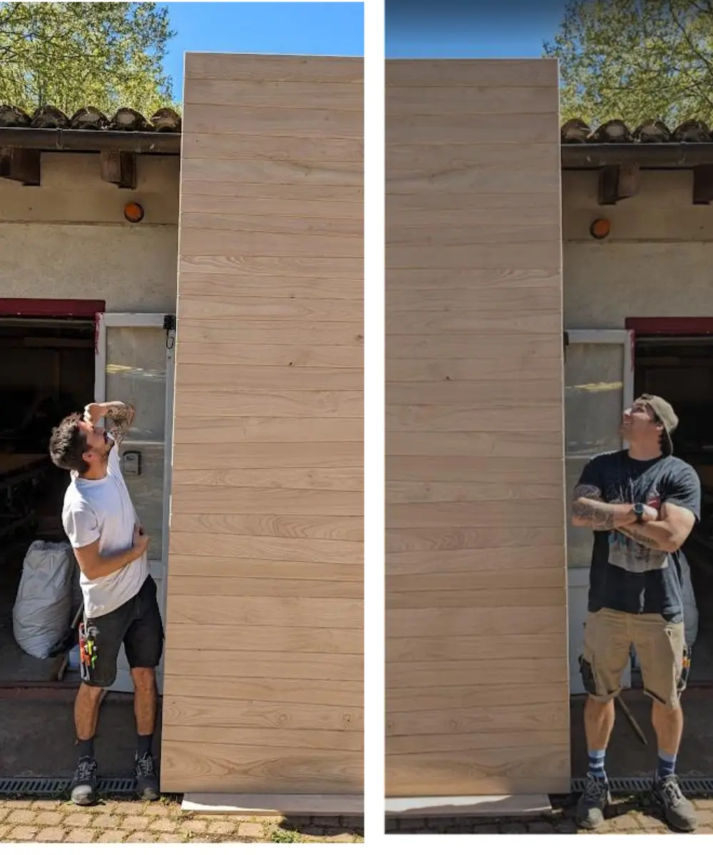 Clément et Anthony, les deux artisans menuisiers de LARC Menuiserie
